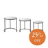 Set of 3 Round Mirror Side Table